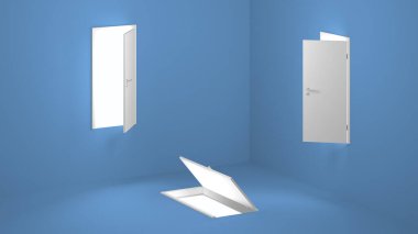 Kapılı iş için soyut sembol - 3D İllüstrasyon