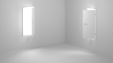 Kapılı iş için soyut sembol - 3D İllüstrasyon