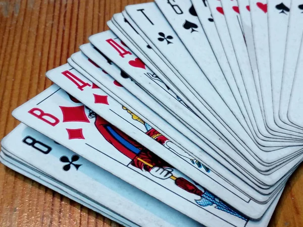 Deck Playing Cards Scattered Fan — Stock Photo, Image