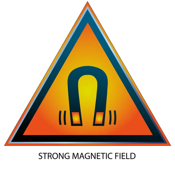 Gevarensymbool Sterk Magnetisch Veld — Stockvector