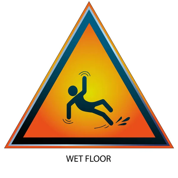 Símbolo Perigo Wet Floor —  Vetores de Stock