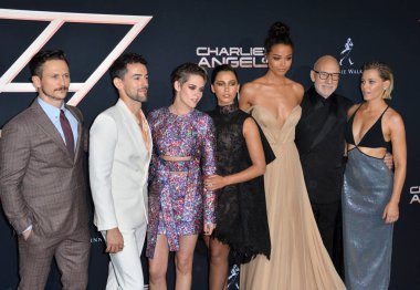 Jonathan Tucker, Luis Gerardo Mendez, Kristen Stewart, Naomi Scott, Ella Balinska, Patrick Stewart & Elizabeth Banks