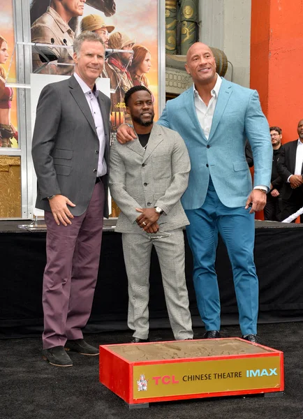 Los Angeles Usa Dezember 2019 Ferrell Kevin Hart Dwayne Johnson — Stockfoto