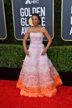 Los Angeles, Usa. Karen Pittman, Beverly Hilton Oteli 'ndeki 2020 Altın Küre Ödülleri' ne geliyor.