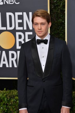 Los Angeles, Usa. Ocak 06, 2020: Joe Alwyn Beverly Hilton Oteli 'ndeki 2020 Altın Küre Ödülleri' ne geliyor.