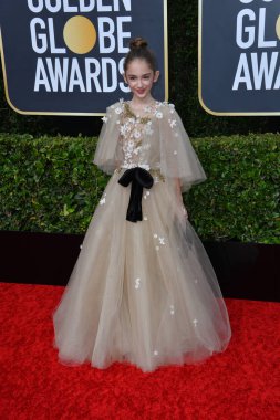 Los Angeles, Usa. Ocak 06, 2020: Julia Butters, Beverly Hilton Otel 'deki 2020 Altın Küre Ödülleri' ne geliyor.
