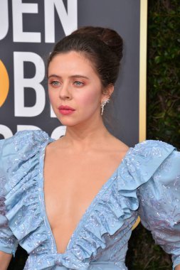 Los Angeles, Usa. Bel Powley, Beverly Hilton Oteli 'ndeki 2020 Altın Küre Ödülleri' ne geliyor.