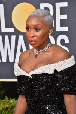 Los Angeles, Usa. Cynthia Erivo, Beverly Hilton Oteli 'ndeki 2020 Altın Küre Ödülleri' ne geliyor.