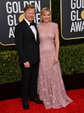LOS ANGELES, USA. January 06, 2020: Kirsten Dunst & Jesse Plemons arriving at the 2020 Golden Globe Awards at the Beverly Hilton Hotel clipart