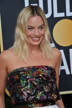 Los Angeles, Usa. Ocak 06, 2020: Margot Robbie, Beverly Hilton Oteli 'ndeki 2020 Altın Küre Ödülleri' ne geliyor.