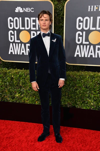 Los Ángeles Enero 2020 Ansel Elgort Llega Los Premios Globo — Foto de Stock