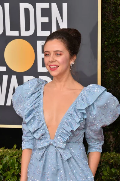 Los Angeles Eua Janeiro 2020 Bel Powley Chega Globo Ouro — Fotografia de Stock