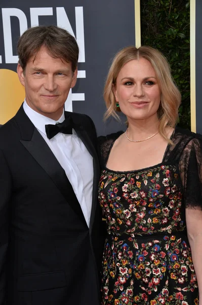 Los Angeles Eua Janeiro 2020 Anna Paquin Stephen Moyer Chegam — Fotografia de Stock