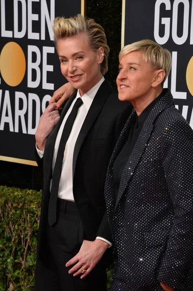 Los Angeles Eua Janeiro 2020 Portia Rossi Ellen Degeneres Chegam — Fotografia de Stock