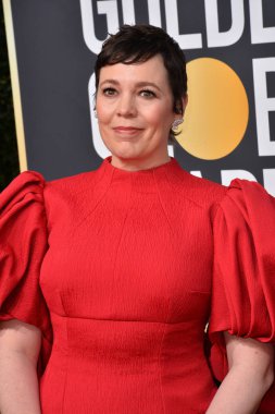 Los Angeles, Usa. Ocak 06, 2020: Olivia Colman, Beverly Hilton Oteli 'ndeki 2020 Altın Küre Ödülleri' ne geliyor.