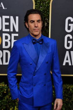 Los Angeles, Usa. Ocak 06, 2020: Sacha Baron Cohen, Beverly Hilton Otel 'deki 2020 Altın Küre Ödülleri' ne geliyor.