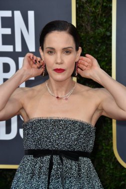 LOS ANGELES, USA. January 06, 2020: Leslie Bibb arriving at the 2020 Golden Globe Awards at the Beverly Hilton Hotel clipart