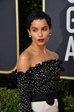 Los Angeles, Usa. Ocak 06, 2020: Zoe Kravitz, Beverly Hilton Oteli 'ndeki 2020 Altın Küre Ödülleri' ne geliyor.