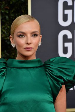 Los Angeles, Usa. Ocak 06, 2020: Jodie Comer, Beverly Hilton Oteli 'ndeki 2020 Altın Küre Ödülleri' ne geliyor.