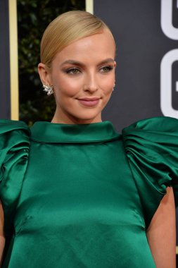 Los Angeles, Usa. Ocak 06, 2020: Jodie Comer, Beverly Hilton Oteli 'ndeki 2020 Altın Küre Ödülleri' ne geliyor.