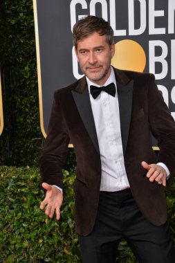 Los Angeles, Usa. Ocak 06, 2020: Mark Duplass, Beverly Hilton Oteli 'ndeki 2020 Altın Küre Ödülleri' ne geliyor.