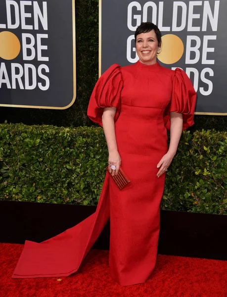 Los Angeles Usa Stycznia 2020 Olivia Colman Przybywa Rozdanie Nagród — Zdjęcie stockowe