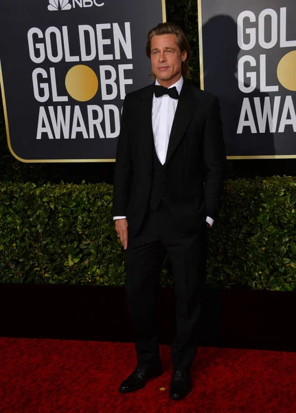 Los Ángeles Enero 2020 Brad Pitt Llega Los Premios Globo — Foto de Stock