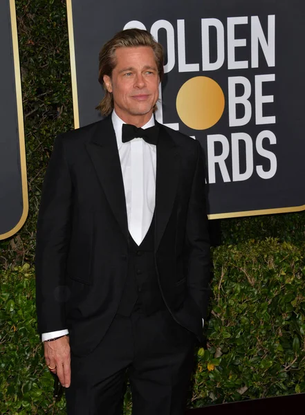 Los Angeles Usa Gennaio 2020 Brad Pitt Arriva Golden Globe — Foto Stock
