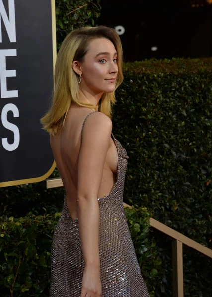 Los Angeles Usa Gennaio 2020 Saoirse Ronan Arriva Golden Globe — Foto Stock