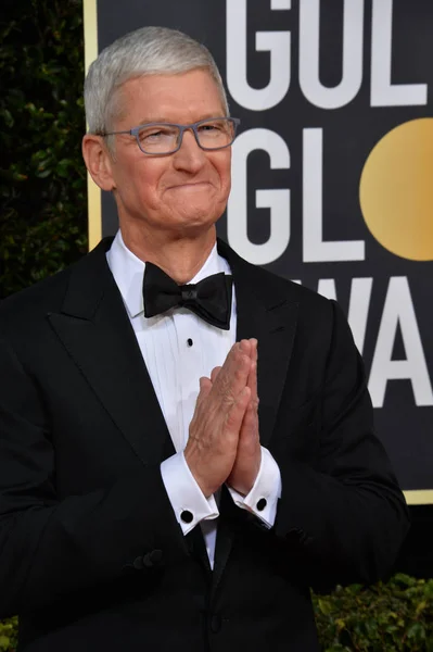 Los Angeles Usa January 2020 Tim Cook Arriving 2020 Golden — Stock Photo, Image