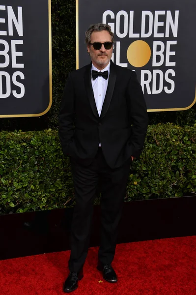 Los Angeles Usa Gennaio 2020 Joaquin Phoenix Arriva Golden Globe — Foto Stock