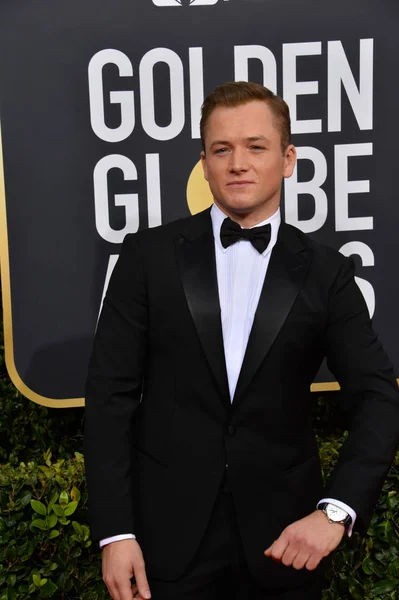 Los Angeles Eua Janeiro 2020 Taron Egerton Chega Globo Ouro — Fotografia de Stock