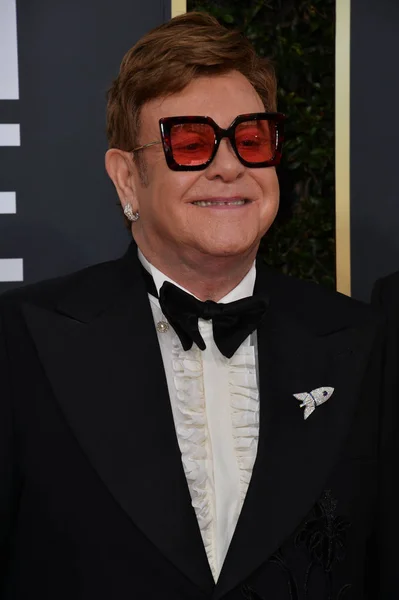 Los Angeles Usa Januari 2020 Elton John Arriveert Golden Globe — Stockfoto