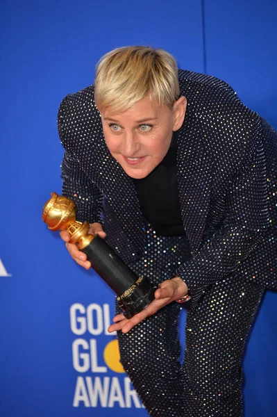 Los Angeles Usa Januari 2020 Ellen Degeneres Perszaal Tijdens Golden — Stockfoto