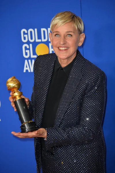 Los Angeles Usa Januari 2020 Ellen Degeneres Perszaal Tijdens Golden — Stockfoto