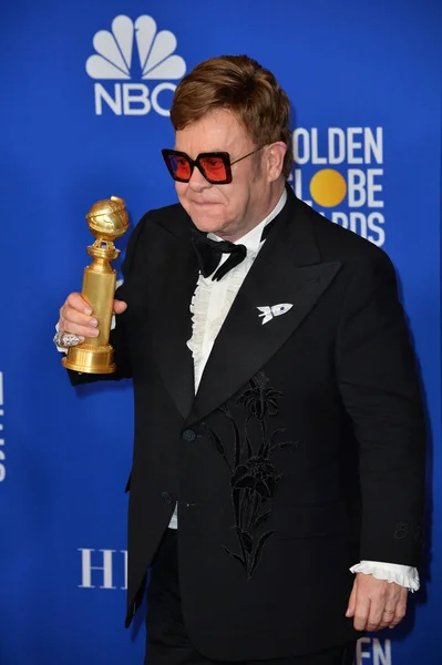 Los Angeles Eua Janeiro 2020 Elton John Sala Imprensa Globo — Fotografia de Stock