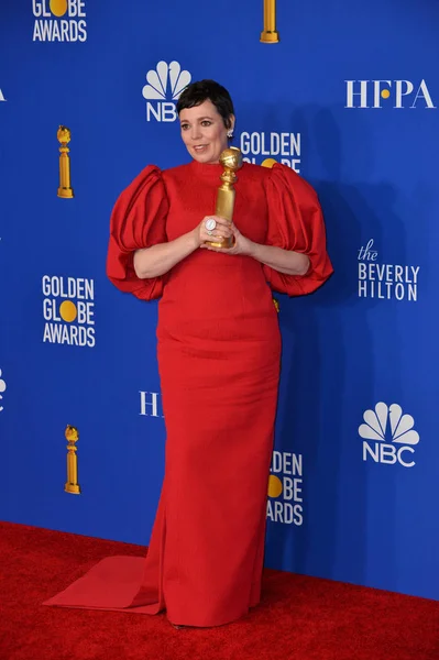 Los Ángeles Enero 2020 Olivia Colman Sala Prensa Los Premios — Foto de Stock