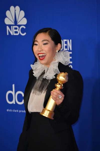 Los Ángeles Enero 2020 Awkwafina Sala Prensa Los Premios Globo — Foto de Stock