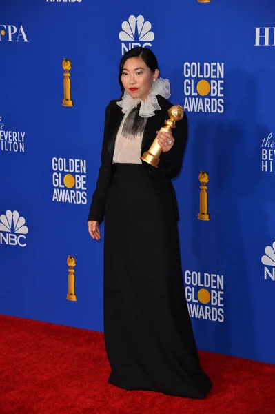 Los Angeles Usa January 2020 Awkwafina Press Room 2020 Golden — Stock Photo, Image