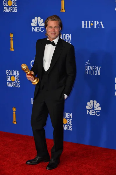 Los Angeles Usa Januar 2020 Brad Pitt Presserommet Golden Globe – stockfoto