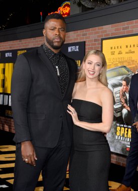 LOS ANGELES, CA: 27, 2020: Winston Duke & Iliza Shlesinger at the world premiere of 