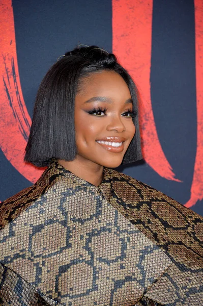 Los Angeles 2020 Marsai Martin World Premiere Disney Mulan Capitan — стокове фото