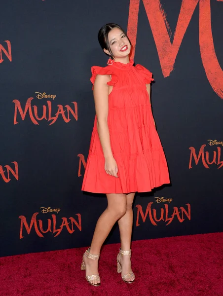 Los Angeles 2020 Peyton Elizabeth Lee Première Mondiale Mulan Disney — Photo