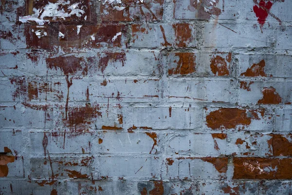 Texture of an old paint covered brick wall. Background image of — Stock Photo, Image