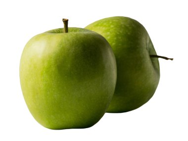 Beyaz arka planda izole edilmiş taze elma.