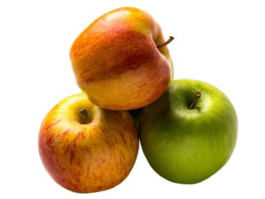 Beyaz arka planda izole edilmiş taze elma.