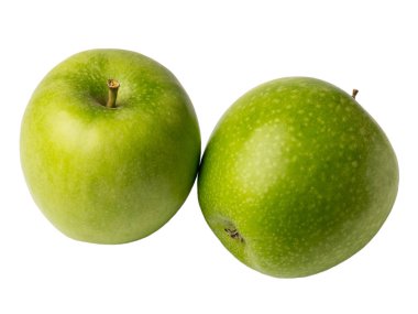 Beyaz arka planda izole edilmiş taze elma.