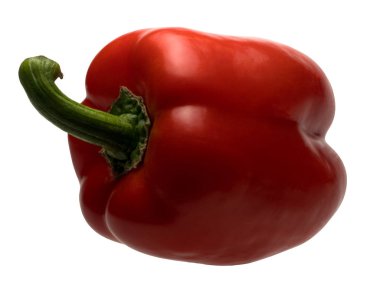 Üzerinde tatlı dolmalık biber bulunan izole bir nesnenin grafiksel kaynakları 