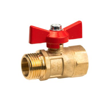 Isolated object shut-off valve with red valve