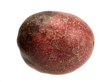 Tropical passion fruit liana fruit object isolated. Shape of the fruit is round or oval. Fruit of a number of tropical vines of the genus Passionflower - usually a species of passionflower edible